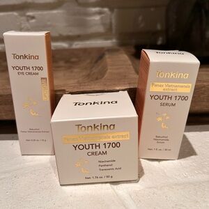 Tonkina Youth 1700 Skincare Set Serum/Eye Cream/Cream Lot of 3